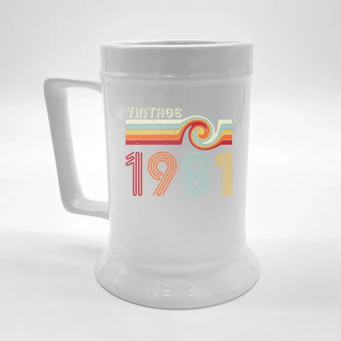 Vintage 1981 Retro Birthday Gift Front & Back Beer Stein