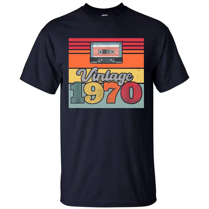 Vintage 1970 Retro Sunset Cassette Tall T-Shirt