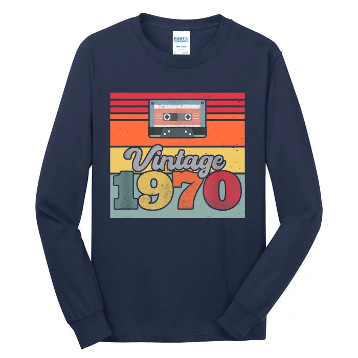 Vintage 1970 Retro Sunset Cassette Tall Long Sleeve T-Shirt