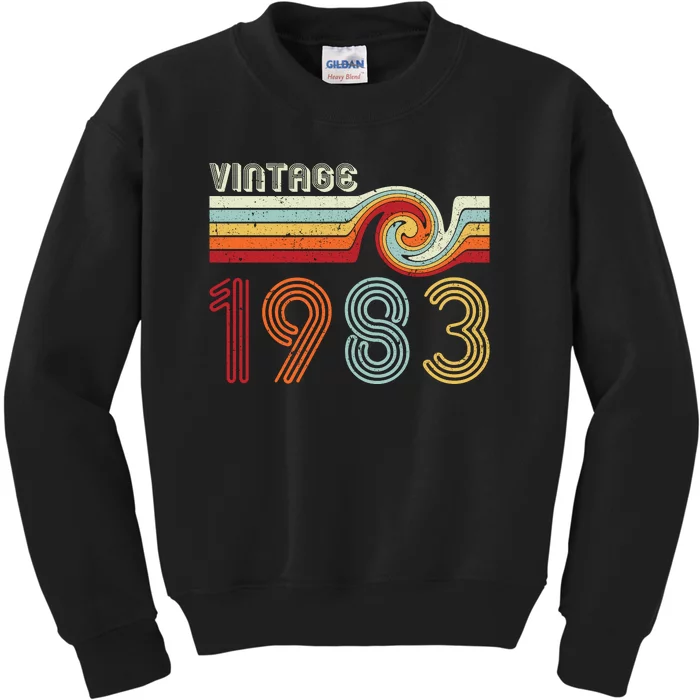 Vintage 1983 Retro Birthday Gift Kids Sweatshirt