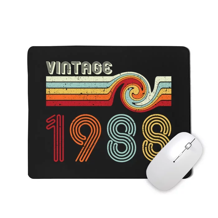 Vintage 1988 Retro Birthday Gift Mousepad