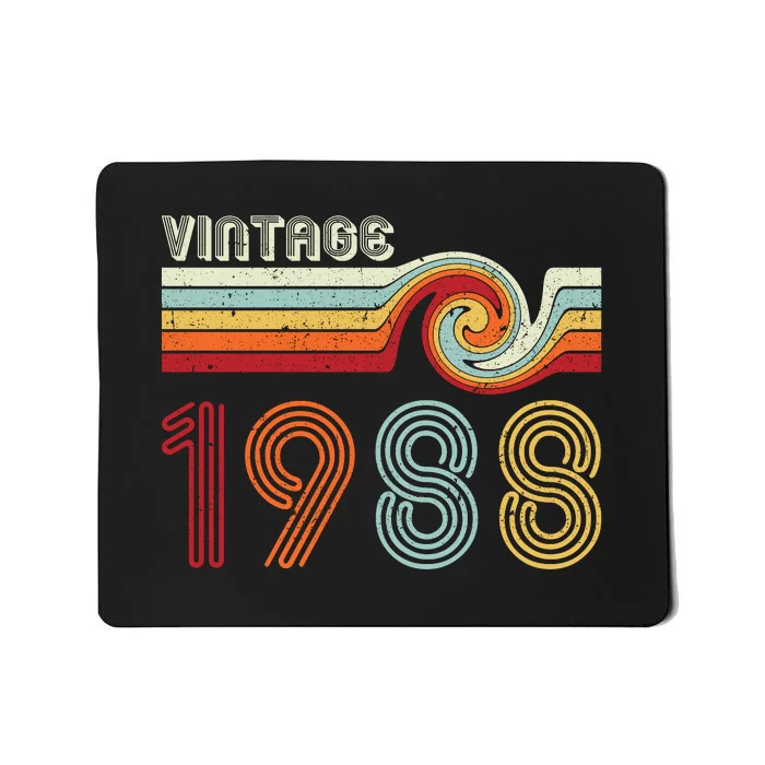 Vintage 1988 Retro Birthday Gift Mousepad