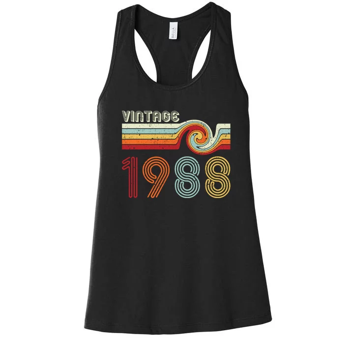 Vintage 1988 Retro Birthday Gift Women's Racerback Tank