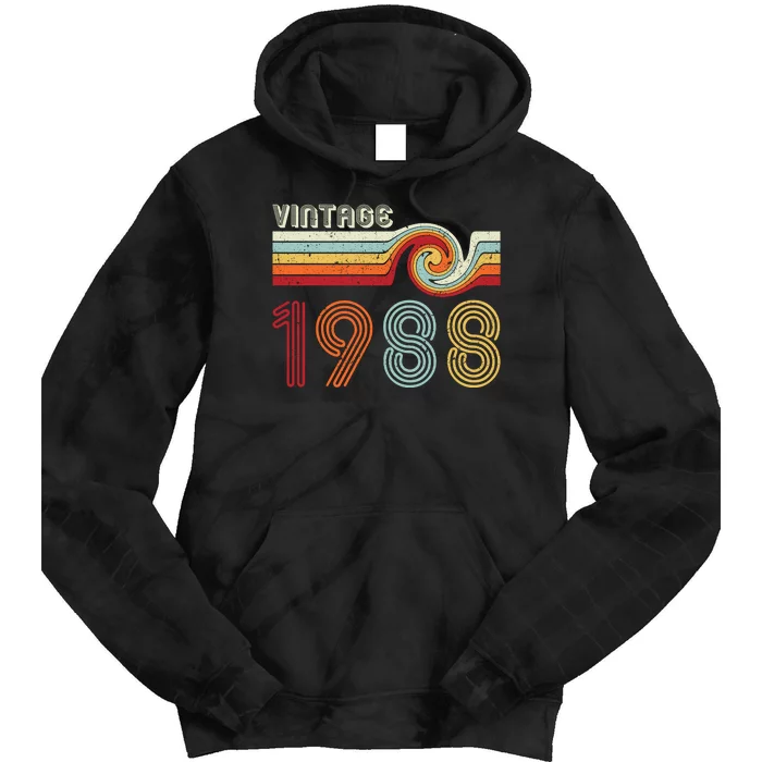 Vintage 1988 Retro Birthday Gift Tie Dye Hoodie