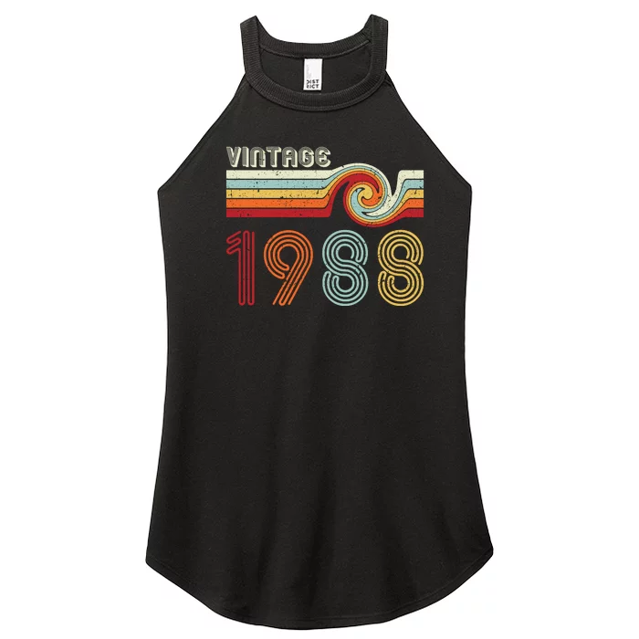 Vintage 1988 Retro Birthday Gift Women’s Perfect Tri Rocker Tank