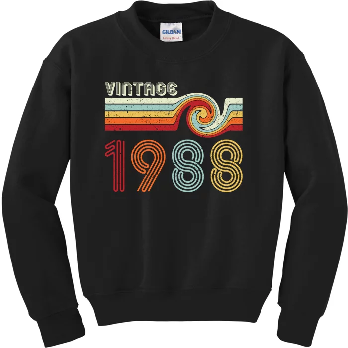 Vintage 1988 Retro Birthday Gift Kids Sweatshirt