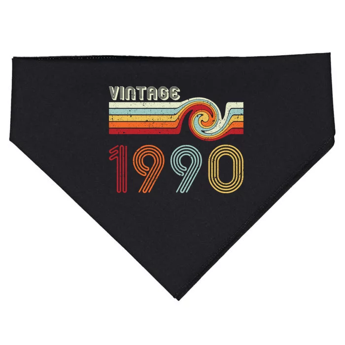 Vintage 1990 Retro Birthday Gift USA-Made Doggie Bandana