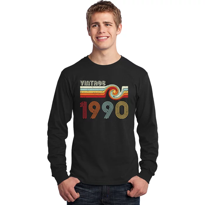 Vintage 1990 Retro Birthday Gift Long Sleeve Shirt