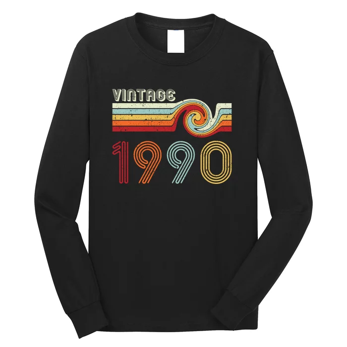 Vintage 1990 Retro Birthday Gift Long Sleeve Shirt