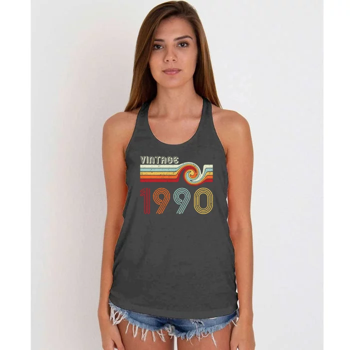 Vintage 1990 Retro Birthday Gift Women's Knotted Racerback Tank