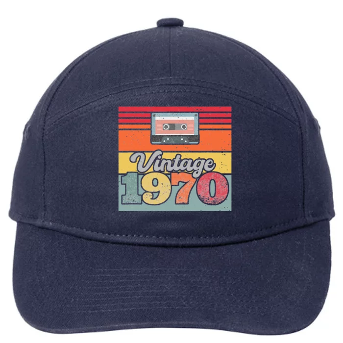 Vintage 1970 Retro Sunset Cassette 7-Panel Snapback Hat