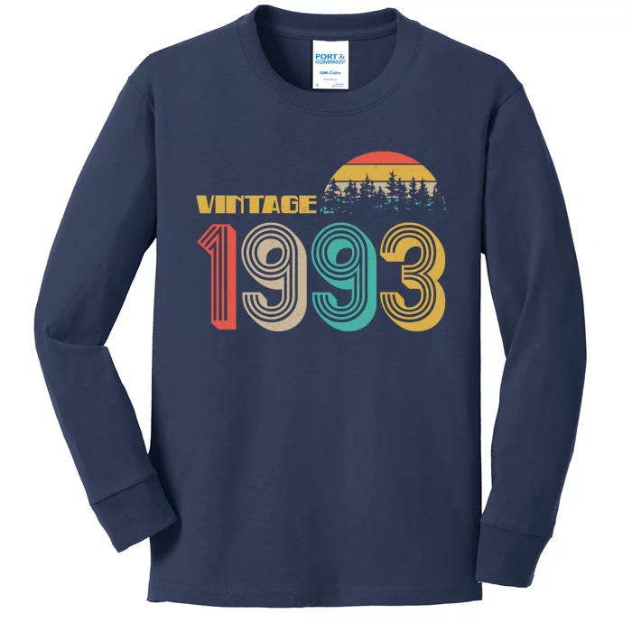 Vintage 1993 Sun Wilderness 30th Birthday Kids Long Sleeve Shirt