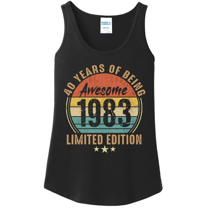 Vintage 1983 Sunset 40th Birthday Limited Edition Retro Ladies Essential Tank