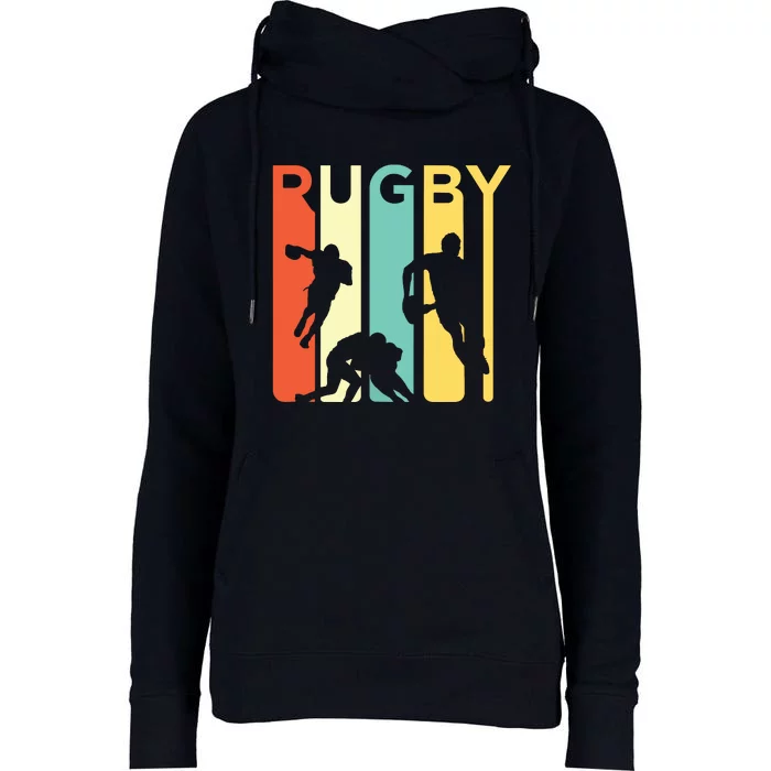 Vintage 1970s Style Rugby Rugby Sports Gift Womens Funnel Neck Pullover Hood