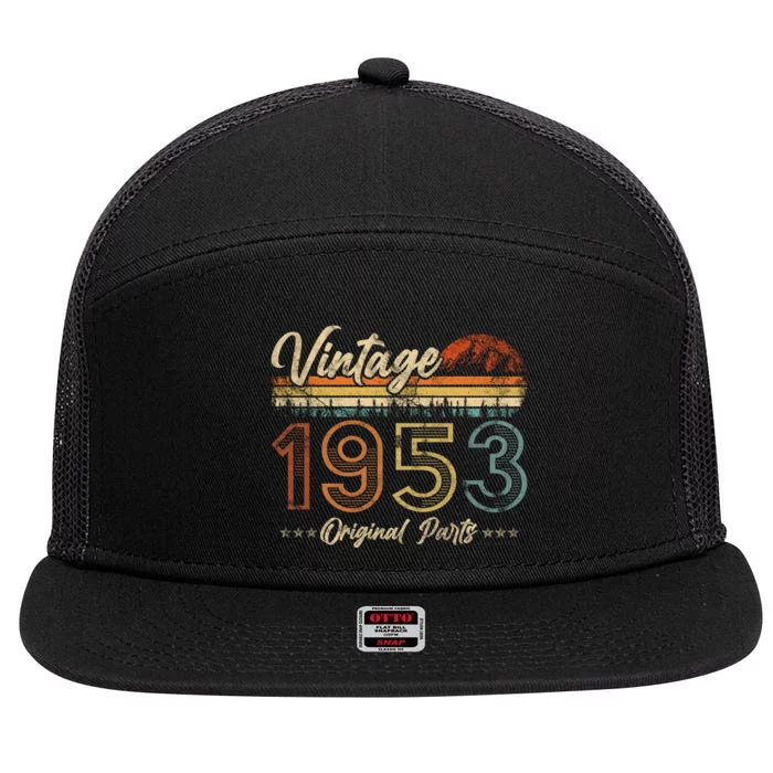 Vintage 1953 Shirt 70th Birthday Gifts 70 Years Old Bday 7 Panel Mesh Trucker Snapback Hat