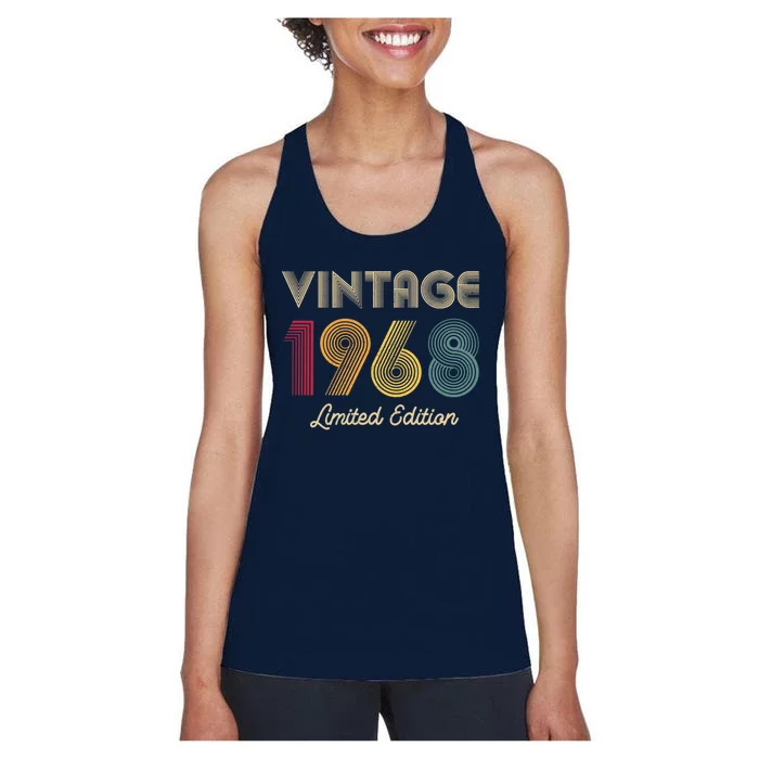 Vintage 1968 Shirt  Wo 55th Birthday 55 Year Old Gifts Women's Racerback Tank