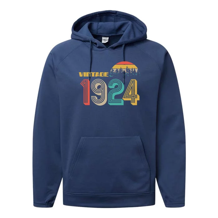 Vintage 1924 Sun Wilderness 100th Birthday Performance Fleece Hoodie