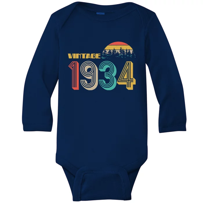 Vintage 1934 Sun Wilderness 90th Birthday Baby Long Sleeve Bodysuit