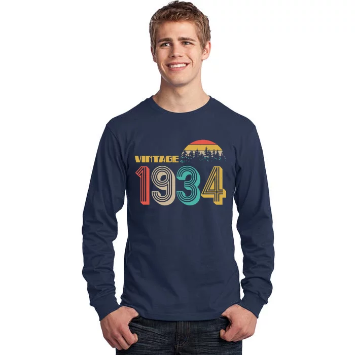 Vintage 1934 Sun Wilderness 90th Birthday Tall Long Sleeve T-Shirt