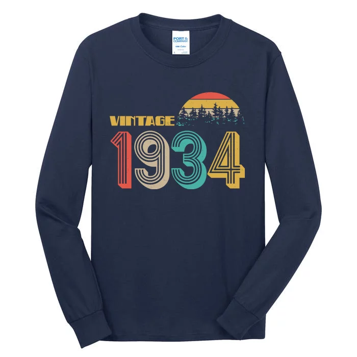 Vintage 1934 Sun Wilderness 90th Birthday Tall Long Sleeve T-Shirt