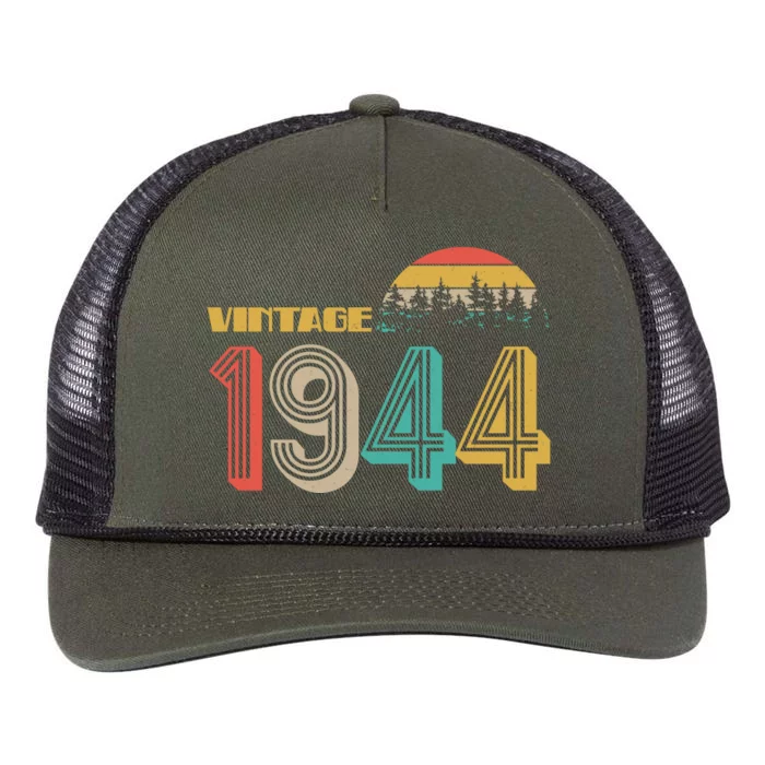 Vintage 1944 Sun Wilderness 80th Birthday Retro Rope Trucker Hat Cap