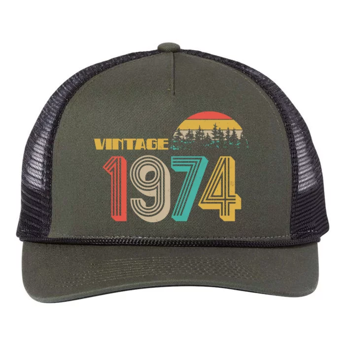 Vintage 1974 Sun Wilderness 50th Birthday Retro Rope Trucker Hat Cap