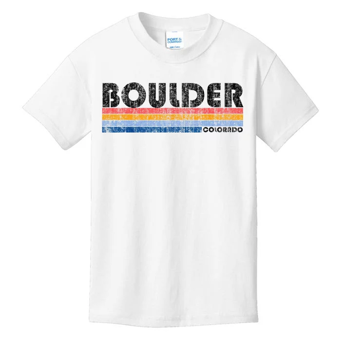 Vintage 1980s Style Boulder CO Kids T-Shirt