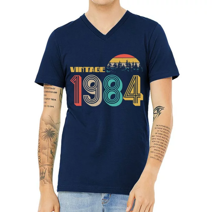 Vintage 1984 Sun Wilderness 40th Birthday V-Neck T-Shirt