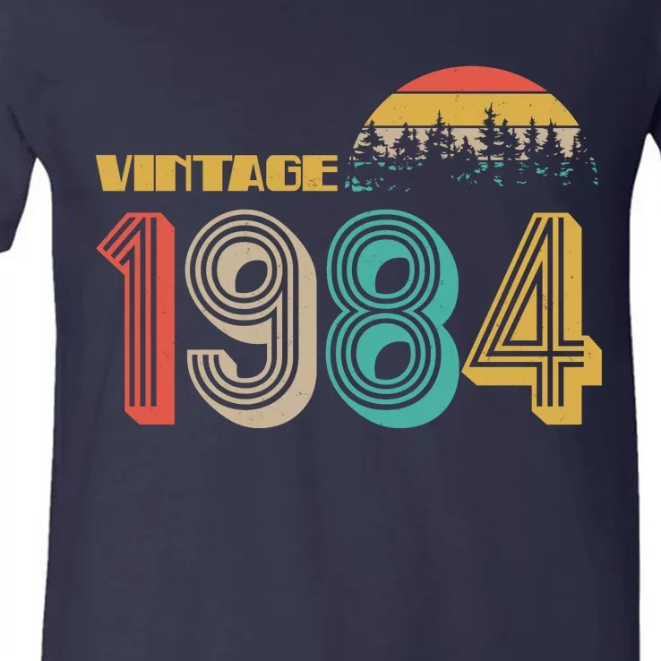 Vintage 1984 Sun Wilderness 40th Birthday V-Neck T-Shirt