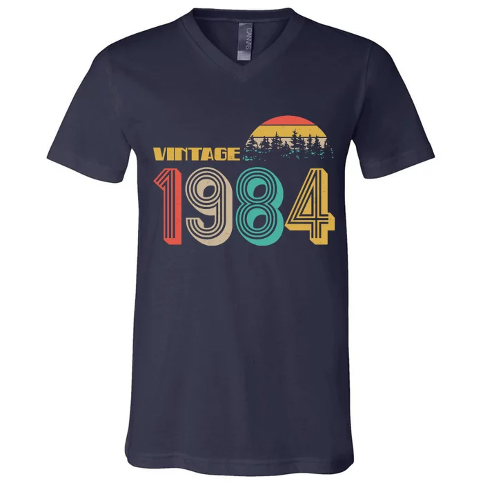 Vintage 1984 Sun Wilderness 40th Birthday V-Neck T-Shirt