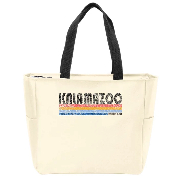 Vintage 1980s Style Kalamazoo Michigan Zip Tote Bag