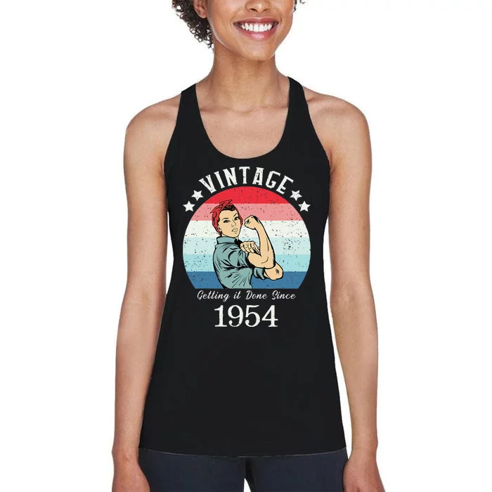 Vintage 1954 Strong Womens Rosie Birthday Gifts For Her Women's Racerback Tank