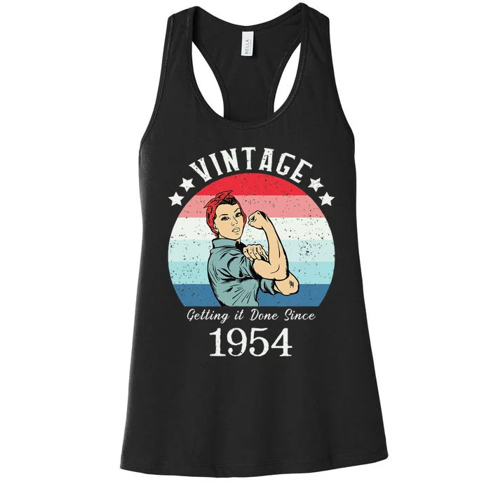 Vintage 1954 Strong Womens Rosie Birthday Gifts For Her Women's Racerback Tank