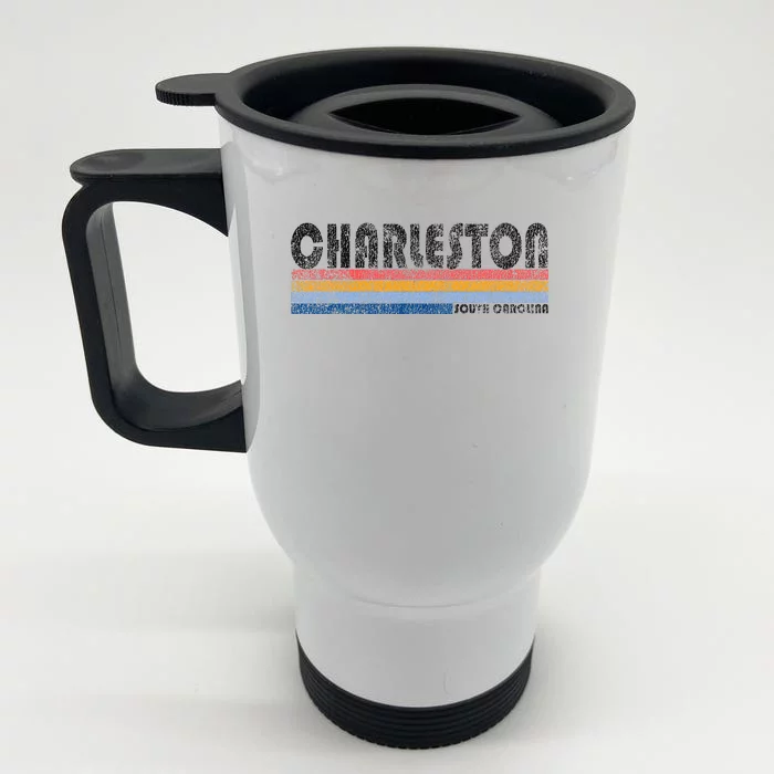 Vintage 1980s Style Charleston South Carolina Front & Back Stainless Steel Travel Mug