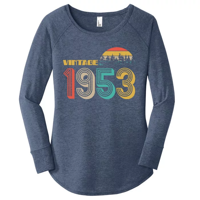 Vintage 1953 Sun Wilderness 70th Birthday Women's Perfect Tri Tunic Long Sleeve Shirt