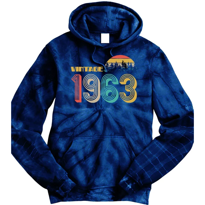 Vintage 1963 Sun Wilderness 60th Birthday Tie Dye Hoodie