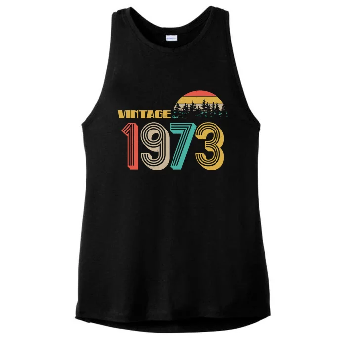 Vintage 1973 Sun Wilderness 50th Birthday Ladies Tri-Blend Wicking Tank