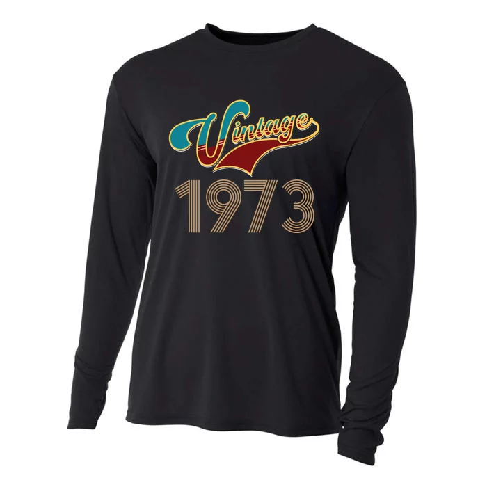 Vintage 1973 T Birthday Cooling Performance Long Sleeve Crew