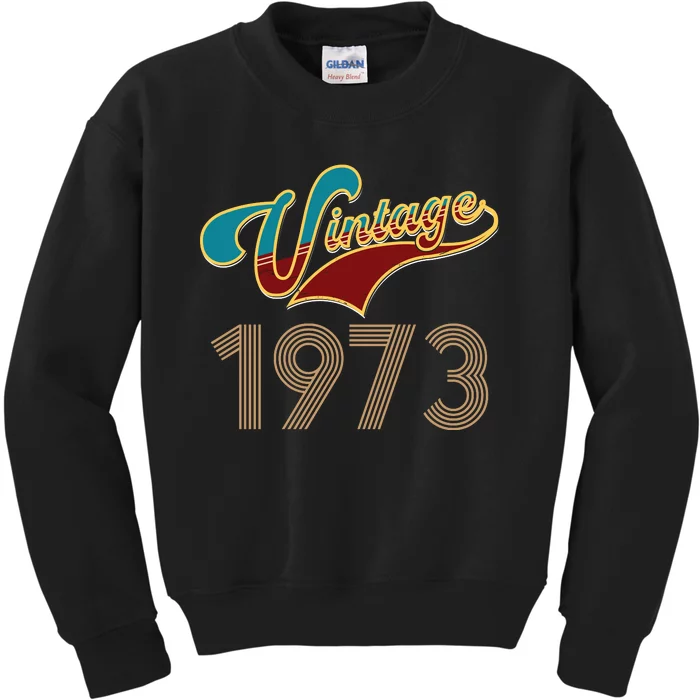 Vintage 1973 T Birthday Kids Sweatshirt