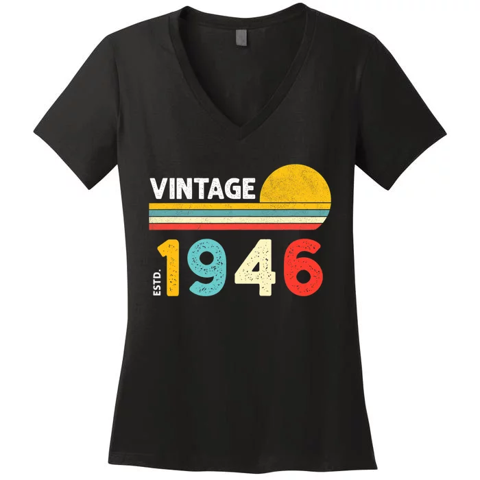 Vintage 1946 Women's V-Neck T-Shirt