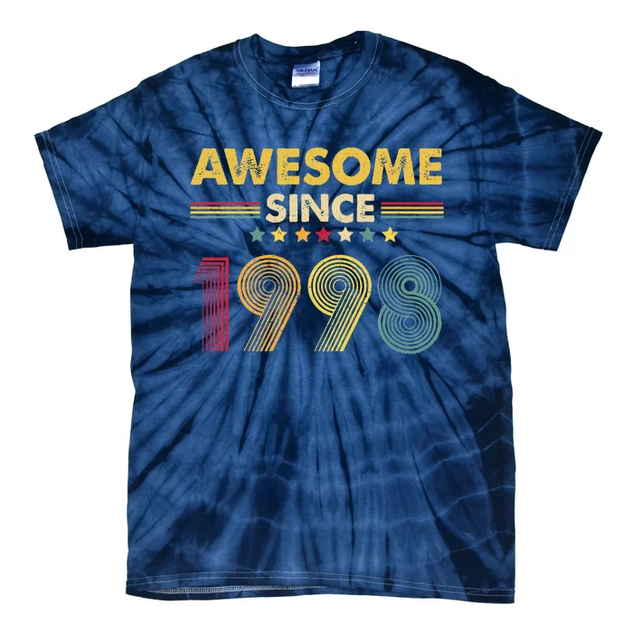 Vintage 1998 Women 25th Birthday 25 Year Old Gifts Tie-Dye T-Shirt