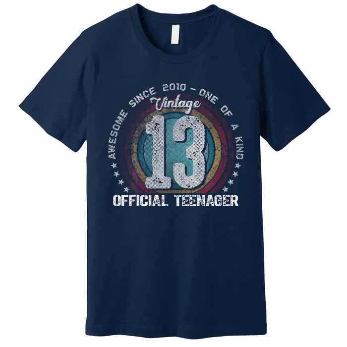 Vintage 13 Year Old Gifts 13th Birthday Cute Premium T-Shirt