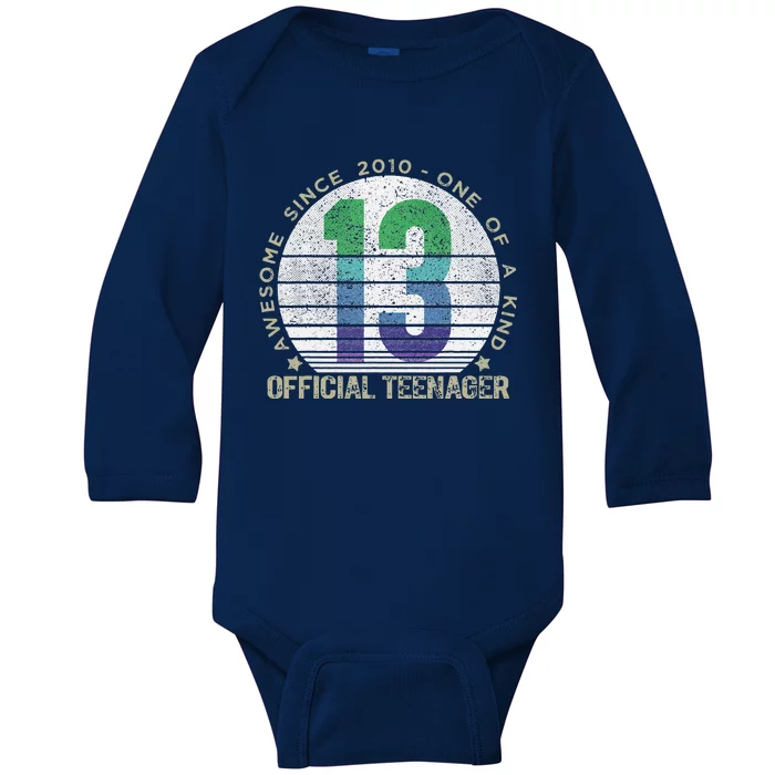 Vintage 13 Year Old Gifts 13th Birthday Baby Long Sleeve Bodysuit