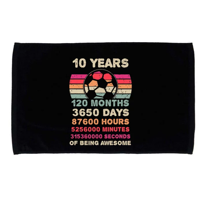 vintage 10 Year Old Soccer Birthday Microfiber Hand Towel