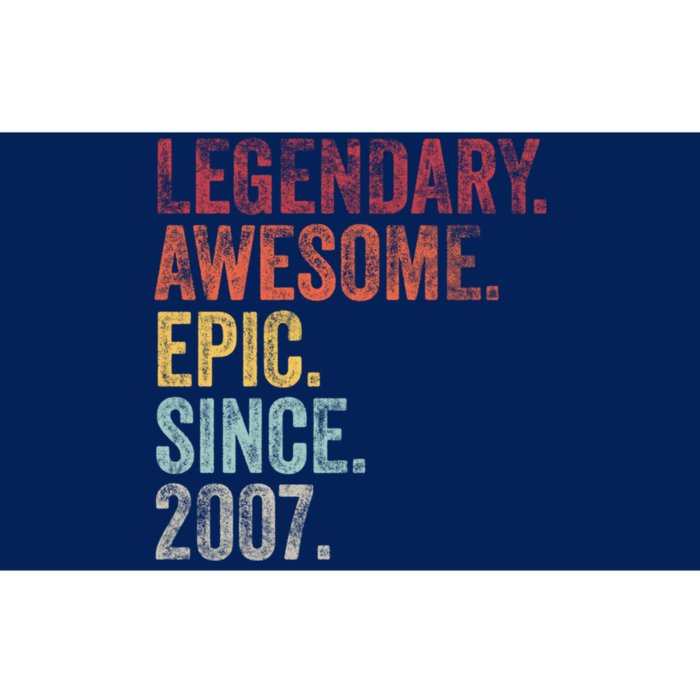 Vintage 2007 15th Birthday Legendary Awesome Epic Since 2007 Pullover Hoodie Bumper Sticker