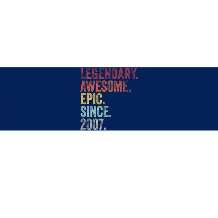 Vintage 2007 15th Birthday Legendary Awesome Epic Since 2007 Pullover Hoodie Bumper Sticker