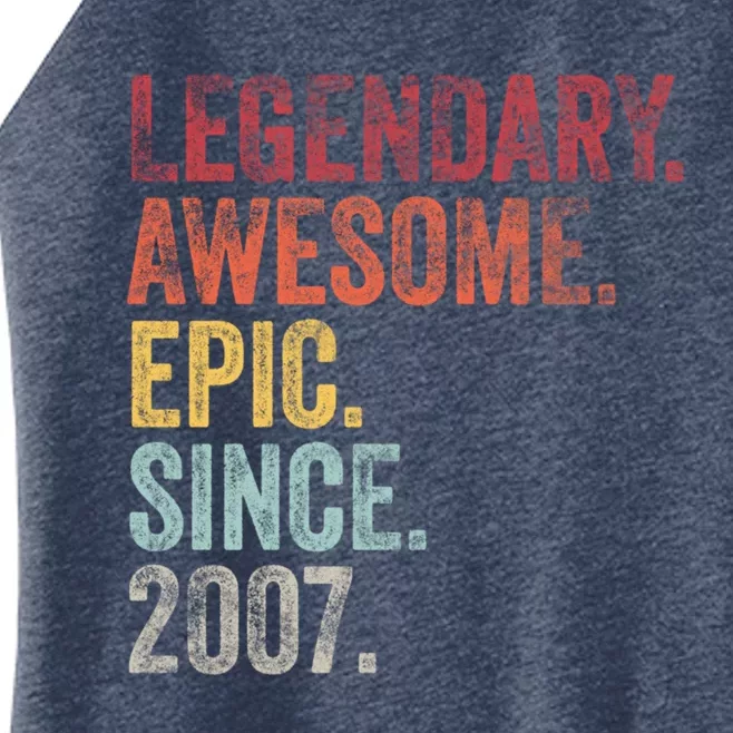 Vintage 2007 15th Birthday Legendary Awesome Epic Since 2007 Pullover Hoodie Women’s Perfect Tri Rocker Tank