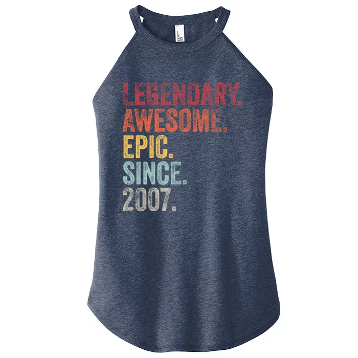 Vintage 2007 15th Birthday Legendary Awesome Epic Since 2007 Pullover Hoodie Women’s Perfect Tri Rocker Tank