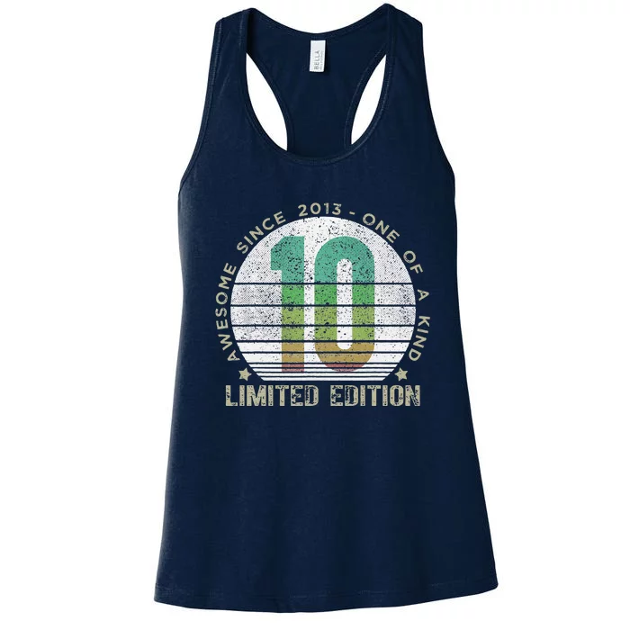 Vintage 2013 10 Year Old Gifts Limited Edition 10th Birthday Women's Racerback Tank