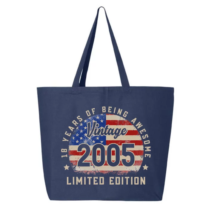 Vintage 2005 18 Years of Being Awesome Gifts 18th Birthday 25L Jumbo Tote